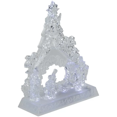 Northlight LED Lighted Nativity Scene In Stable Acrylic Christmas Decoration - 10.75" - Image 2