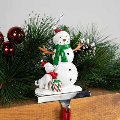Northlight 6" Snowman And Puppy Christmas Stocking Holder