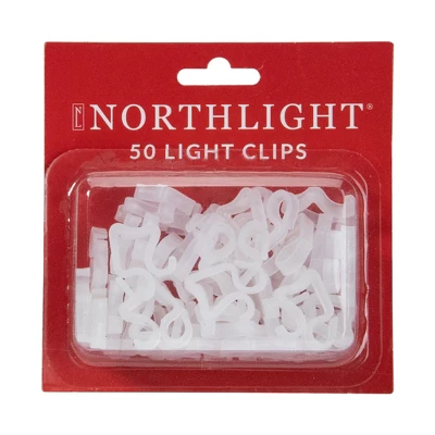 Northlight 50 Count Clear Outdoor Gutter Christmas Light Clips
