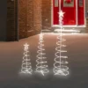 Northlight LED Lighted Outdoor Spiral Christmas Cone Trees 3' 4' And 6' - Warm White Lights - Set Of 3