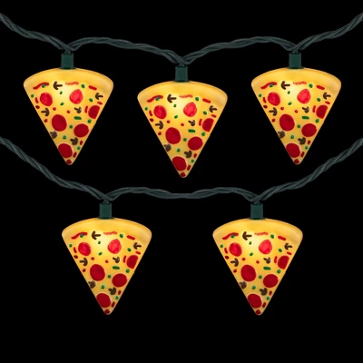 Northlight Pepperoni Pizza Indoor Outdoor Patio Light Set - 6' - Green Wire - 10ct - Image 2