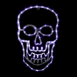 Northlight LED Lighted 4 Function Skull Halloween Window Decoration - 18"