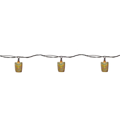 Northlight 10-Count Brown Tiki Mask Patio String Lights - 7.25 Ft Brown Wire - Image 2