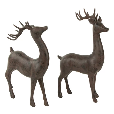 Northlight Standing Deer Christmas Decorations - 14" - Brown - Set Of 2 - Image 4