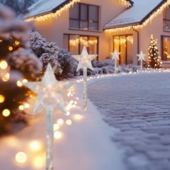 Northlight Lighted Star Christmas Outdoor Pathway Markers - 26" - Set Of 4