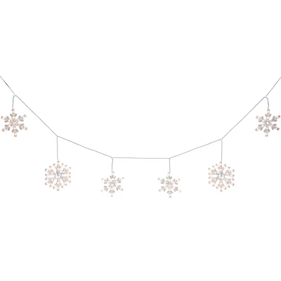 Northlight Snowflake Christmas Lights - White - 8.5' White Wire - 5ct - Image 2