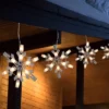 Northlight Twinkling Icicle Snowflake Christmas Lights - Clear - 8.6' White Wire - 100ct
