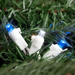 Northlight 50ct Wide Angle LED String Lights Blue/White - 16.25' White Wire