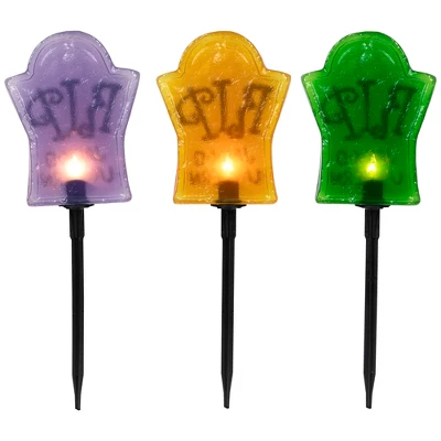 Northlight Lighted R.I.P Tombstone Halloween Outdoor Pathway Markers - 18" - Set Of 3 - Image 7