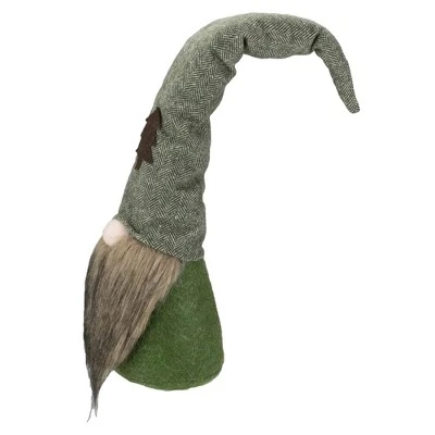 Northlight Forest Tree Chevron Hat Gnome Head Christmas Decoration - 21" - Green And Brown - Image 4
