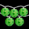 Northlight Shamrock St. Patrick's Day Paper Lantern Patio Lights - Green - 8.5' White Wire - 10ct