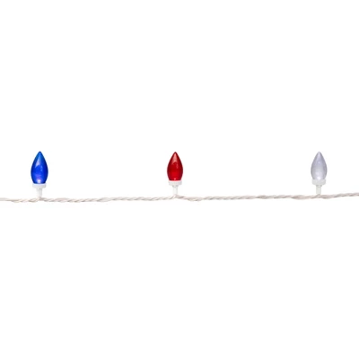 Northlight Patriotic LED C9 Christmas Lights - Red, White And Blue - 16' White Wire - 25ct - Image 5