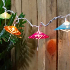 Northlight Colorful Drink Umbrella Novelty String Lights - 6.5 Ft White Wire - 10ct