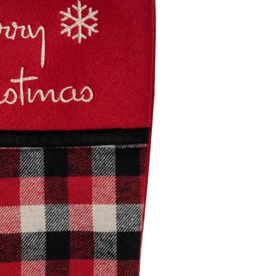 Northlight 20.5-Inch Red, Black, And White Plaid Christmas Stocking With Fleece Cuff