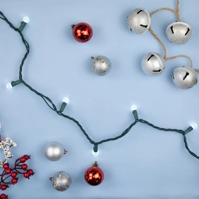 Northlight LED G12 Berry Christmas Lights - Pure White - 16' Green Wire - 50 Ct - Image 2