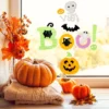 Northlight 14-Piece Orange And Green "Boo!" Halloween Gel Window Clings