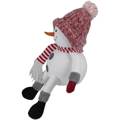 Northlight Sitting Winter Snowman Christmas Decoration - 16" - Red And White - Image 3