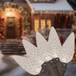 Northlight 70ct LED Faceted C6 Christmas String Lights Warm White - 23' Brown Wire