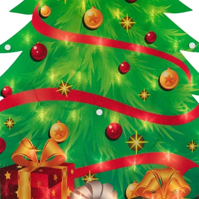 Northlight 22.5" Lighted Christmas Tree With Presents Window Silhouette - Image 6