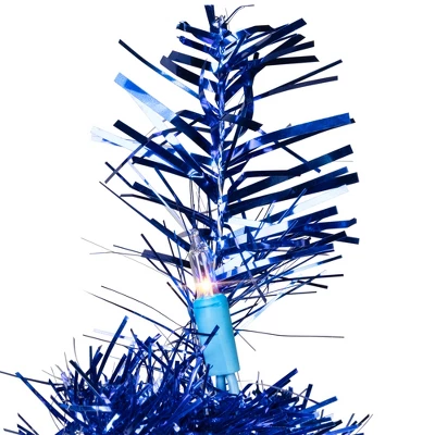 Northlight Pre-Lit Artificial Tinsel Christmas Tree - 3' - Blue - Clear Lights - Image 5
