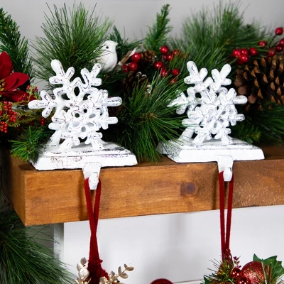 Northlight Double Snowflake Christmas Stocking Holders - 4.75" - Silver - Set Of 2 - Image 2