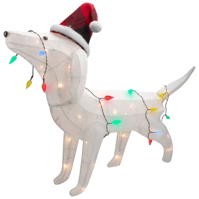 Northlight LED Lighted Dachshund Dog In Santa Hat Outdoor Christmas Decoration - 32" - Multicolor - Image 2