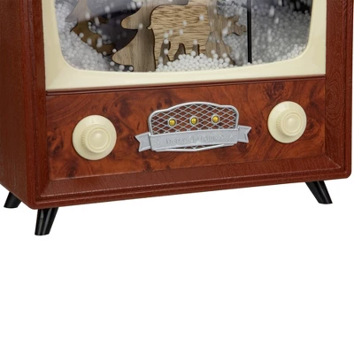 Northlight LED Lighted Musical Snowing Reindeer TV Set Christmas Decoration - 12" - Image 4