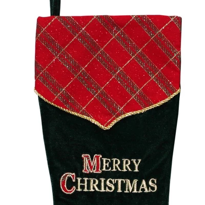 Northlight 19" Green And Red 'Merry Christmas' Christmas Stocking