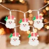 Northlight LED Micro Santa Claus Christmas Light Set - 8" Clear Wire - 10ct