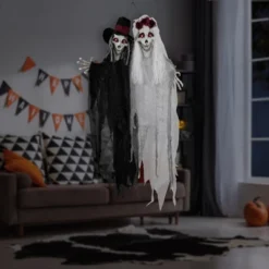 Northlight Lighted Skeleton Couple With Sound Halloween Decoration - 47"