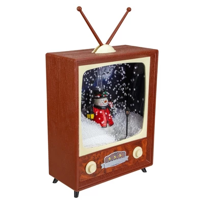 Northlight LED Lighted Musical Snowing Snowman TV Set Christmas Decoration - 12" - Image 3
