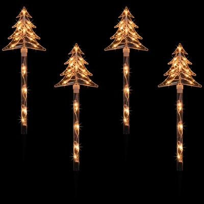 Northlight Lighted Tree Christmas Outdoor Pathway Markers - 26.5" - Set Of 4 - Image 2