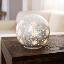Northlight LED Lighted Snowflakes Glass Globe Christmas Decoration - 6" - White