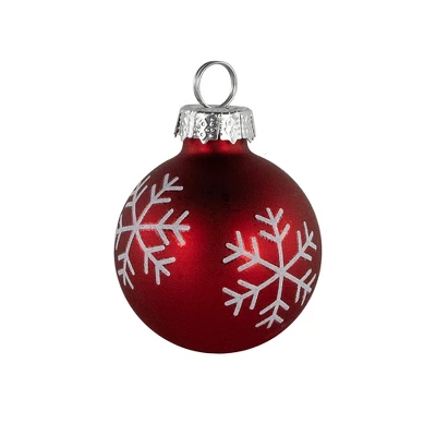 Northlight Christmas Glass Ball Ornament With Snowflake Place Card Holders - 2" - Red - Set Of 6 - Image 3