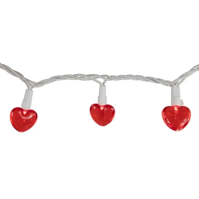Northlight 20-Count Red LED Mini Hearts Valentine's Day Lights - 4.75ft, White Wire - Image 2