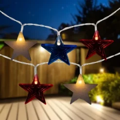 Northlight Americana Stars Patriotic Lights - 9.5ft - Clear Wire - 20ct
