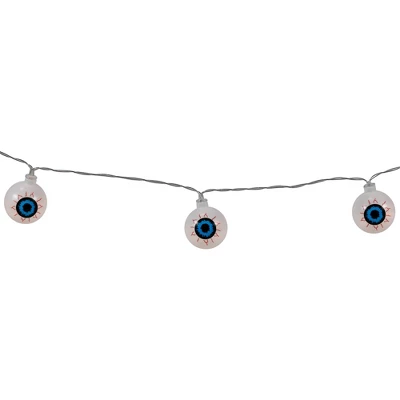 Northlight LED Bloodshot Eyeball Halloween Lights - 4.5' Clear Wire - Warm White Lights - 10ct - Image 5