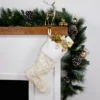 Northlight Cable Knit Christmas Stocking With Faux Fur Cuff - 20.5" - Cream And White