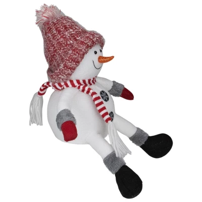 Northlight Sitting Winter Snowman Christmas Decoration - 16" - Red And White - Image 2