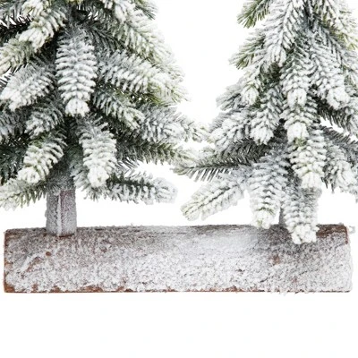 Northlight Frosted Pine Tree Duo Christmas Decoration - 12" - Unlit - Image 5