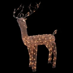 Northlight 48-Inch Lighted White Mesh Buck Outdoor Christmas Decoration - Clear Lights
