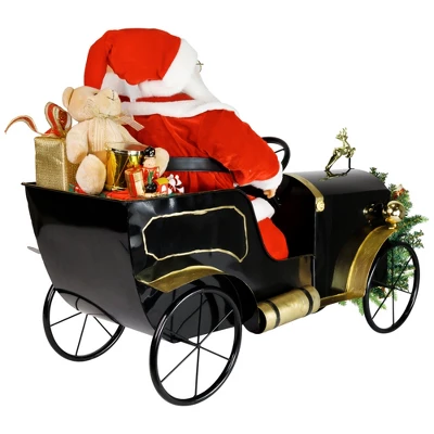 Northlight Animated And Musical Santa Driving Vintage Car Christmas Decoration - 31" - Image 7