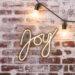 Northlight 12" White LED Lighted "Joy" Neon Style Christmas Sign