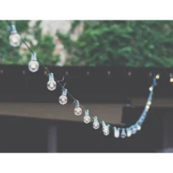 Northlight 10-Count Frosted White G50 Globe Patio Lights-, 9ft Green Wire