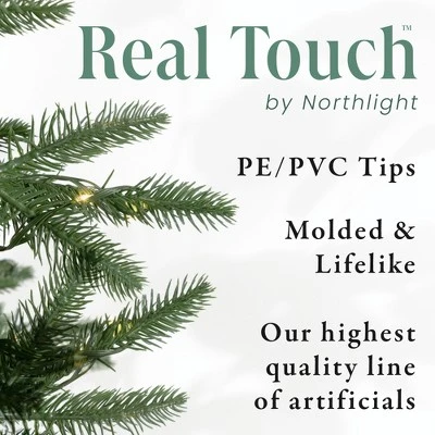 Northlight Real Touch™️ Pre-Lit Pencil Nordmann Fir Artificial Christmas Tree - 6.5' - Warm Clear LED Lights - Image 8