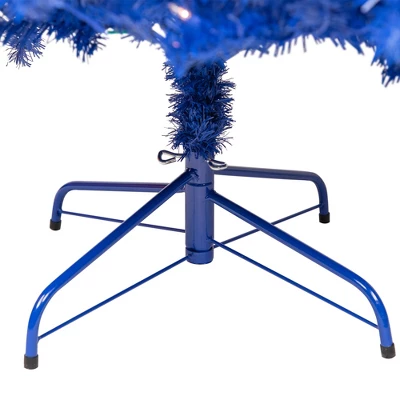 Northlight Pre-Lit Medium Pine Artificial Christmas Tree - 6' - Royal Blue - Clear Lights - Image 8