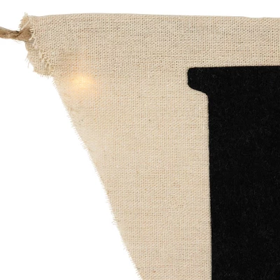 Northlight 18.75" Beige Battery Operated LED Lighted Burlap Happy Halloween Banner - Image 5