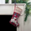 Northlight Plaid Merry Christmas Reindeer Stocking - 19" - Red And Green