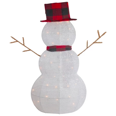 Northlight Lighted Tinsel Snowmen Family Christmas Yard Decorations - Clear Lights - Set Of 2 - Image 6