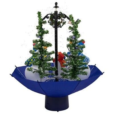 Northlight 30" Lighted Musical Snowing Snowman Family In Umbrella Base Christmas Decoration - Image 4